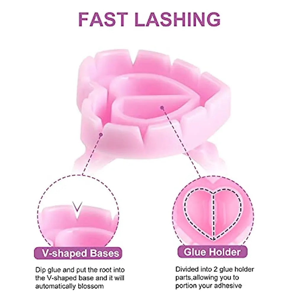 500PCS Disposable Eyelash Glue Fan Cup Rings — Holder Container for Lash Extensions, Tattoo Pigments & Eyelash Tools