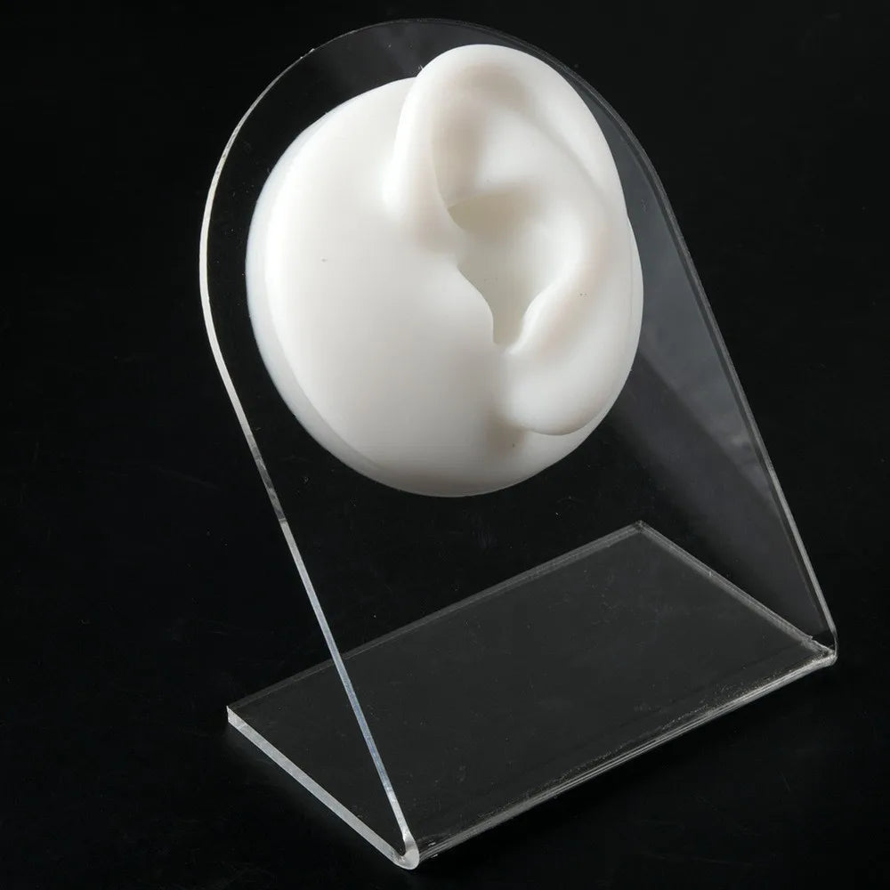 Soft Silicone 1:1 Simulation Body Piercing Practice Model – Ear, Nose, Navel & Nipple Display Stand for Jewelry Training & Teaching Accessories