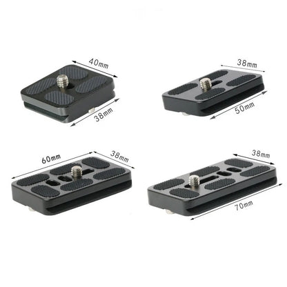 Metal Quick Release Plate – 1/4”-20 Camera Screw Mount Adapter for DSLR Tripod & Ball Head Standard Camera Mounting Plate
