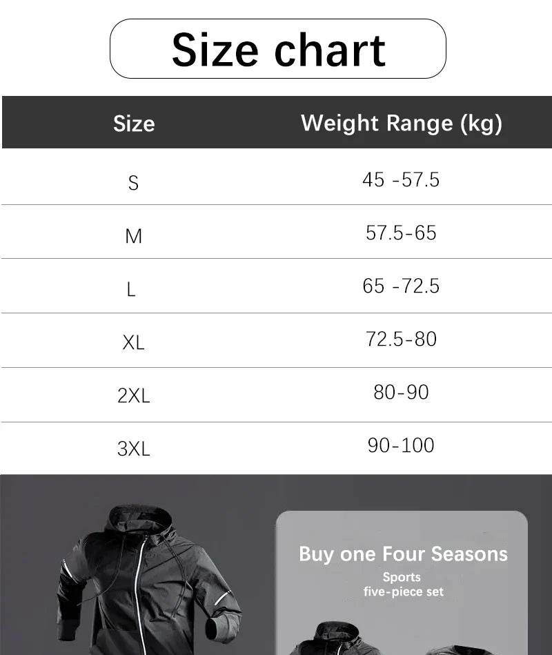 All-Season Men’s Sportswear 5-Piece Set — Tracksuit for Running, Cycling, Fitness & Hiking