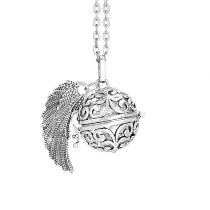 Vintage Mexico Angel Ball Chime Necklace – Antique Locket Aromatherapy Essential Oil Diffuser