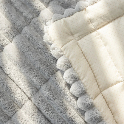 Thick Quilted Stripe Flannel Sofa Pad – Warm Multiuse Winter Sofa Cover, Towel & Slipcover for Living Room