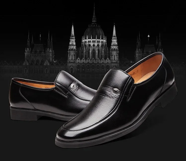 Leather Men's Formal Shoes – Luxury Dress Loafers, Breathable Slip-On Moccasins & Black Driving Shoes (Plus Size 38-44)