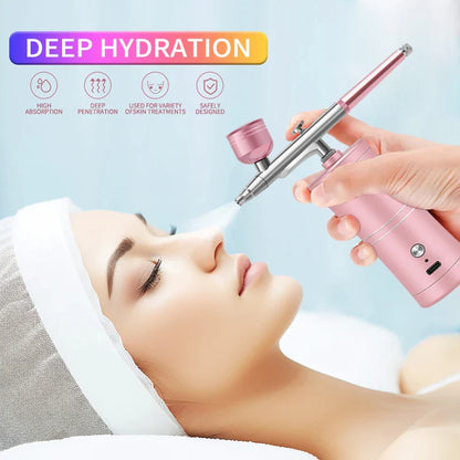 Portable Rechargeable Wireless Airbrush with Compressor – Single Action Spray Gun for Face, Beauty, Nail Art, Tattoo & Cake Painting