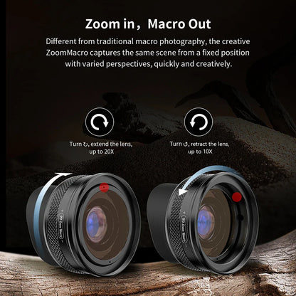 APEXEL 10-20X Zoom HD Macro Lens – Micro Phone Camera Lens for iPhone, Samsung & All Smartphones Eye Macro Photography