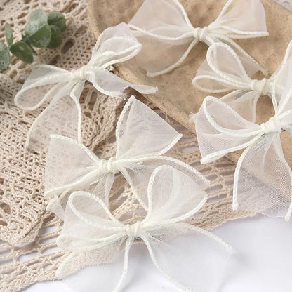 6Pcs White Lace Bow Hair Clips for Baby Girls – Lovely Bowknot Hairpins, Barrettes, Kids Hairgrips, Korean Headwear Accessories