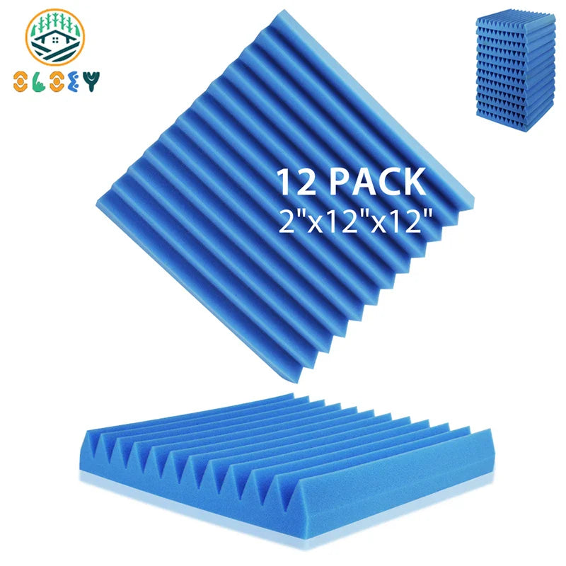 12 Pack Soundproof Foam Panels – Acoustic Sound Absorbing Pads for Studio, KTV, Home & Wall Insulation