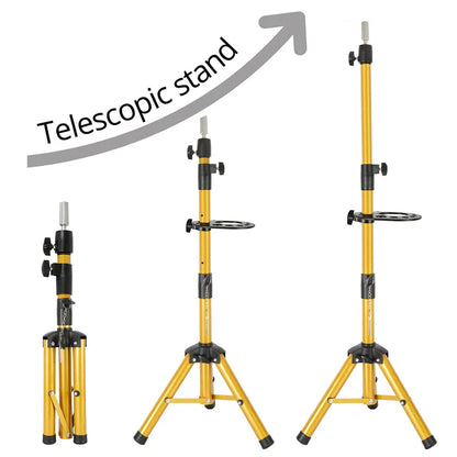Multifunction Wig Stand — 3-Holder Tripod for Mannequin Heads, Training Dolls & Canvas Blocks