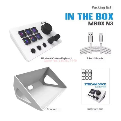 Mirabox N3 Streamdeck Keypad – Custom Macro Mini Keyboard with Screen & Knob Visual Desktop Console