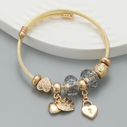 Women's Stainless Steel Pan Family Bracelet – Stylish Multi-Element Accessory for Daily Wear & Gifts