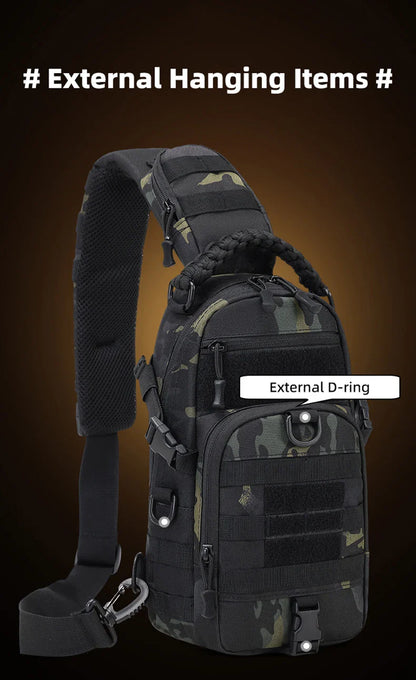 Camping Tactical Chest Bag – MOLLE Sling Backpack for Men, Outdoor Hiking, Cycling & Fishing