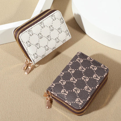 Chic Vintage Women’s Zip Card Holder Wallet – Faux Leather Multi-Slot Credit Card Case with Coin Purse & Secure Storage
