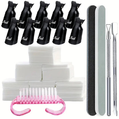LULAA Nail Soak Off Clips - UV Gel Polish Remover Caps for Fingernail Removal