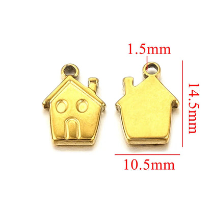 10PCS Stainless Steel Gold-Plated Sun Flower Crown Charms – DIY Necklace & Earrings Jewelry Making Accessories