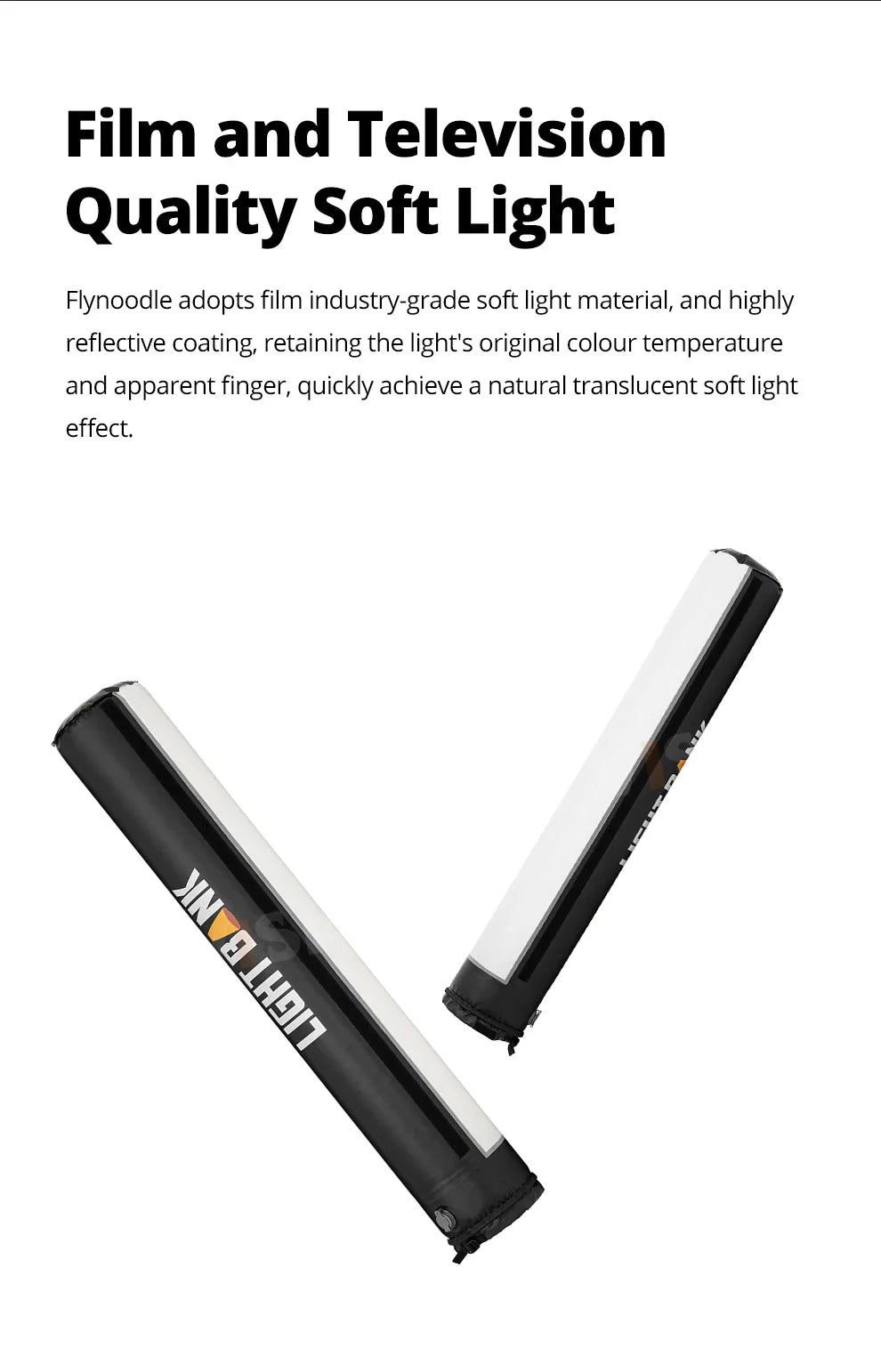 Flynoodle Air Tube Inflatable Softbox - Video Light Diffuser for Aputure, Nanlite, Godox, ZHIYUN & COLBOR