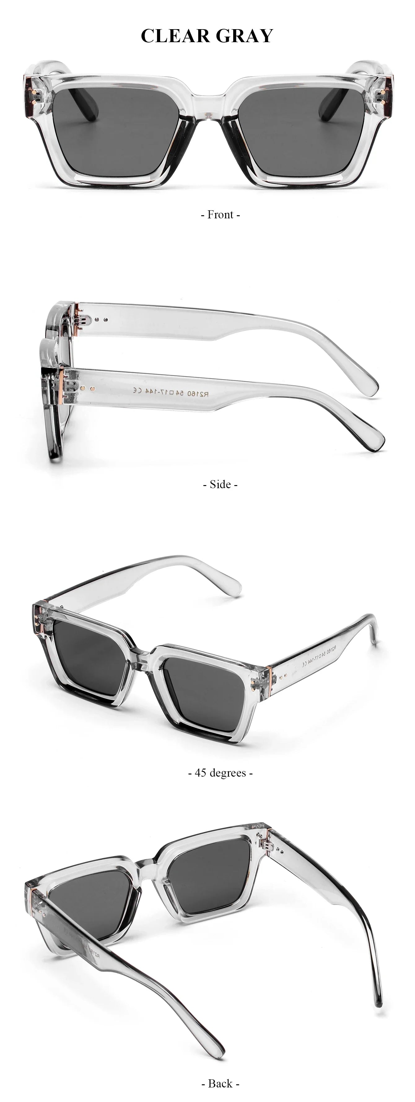Ruiao 2024 Luxury Premium Designer Sunglasses – Black Square Shades for Men & Women
