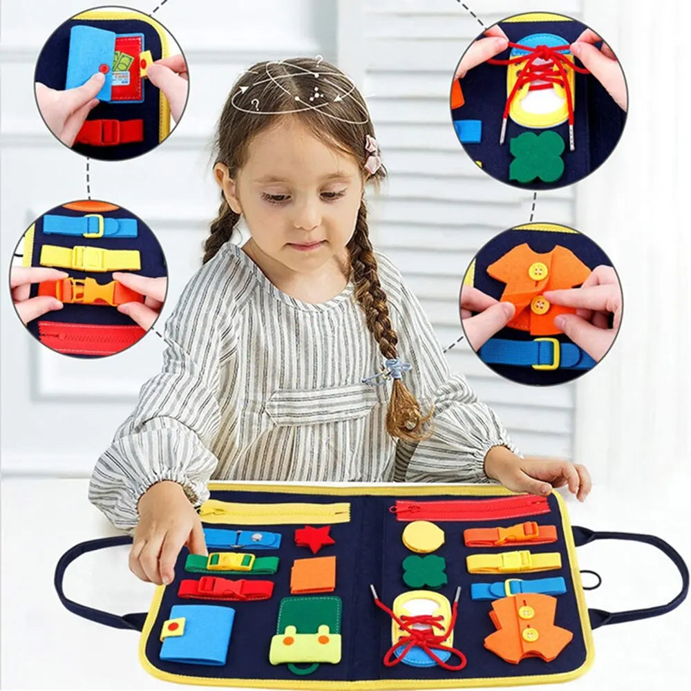 Montessori Busy Board for Toddlers – Sensory Toy for Preschool Learning & Fine Motor Skills, Travel Activities for Boys