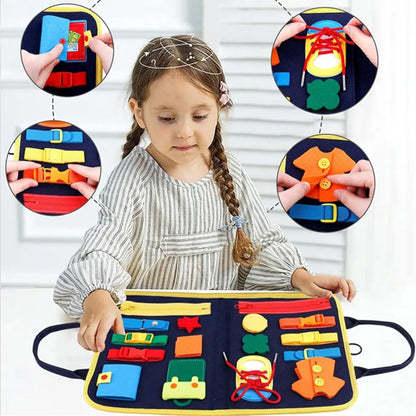 Montessori Busy Board for Toddlers – Sensory Toy for Preschool Learning & Fine Motor Skills, Travel Activities for Boys