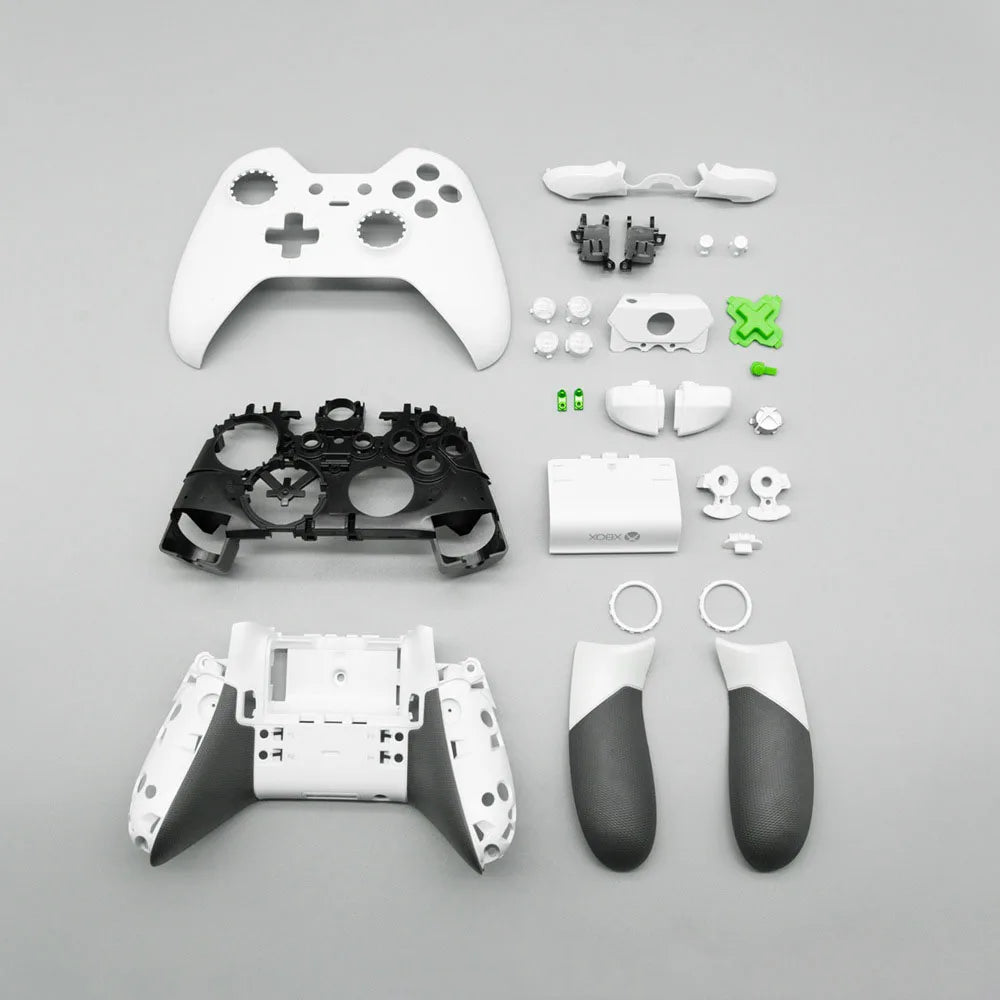 Xbox One Elite Controller 1st Gen Full Housing Shell Replacement Kit – Faceplate, Buttons & Rear Grip Hard Case Set