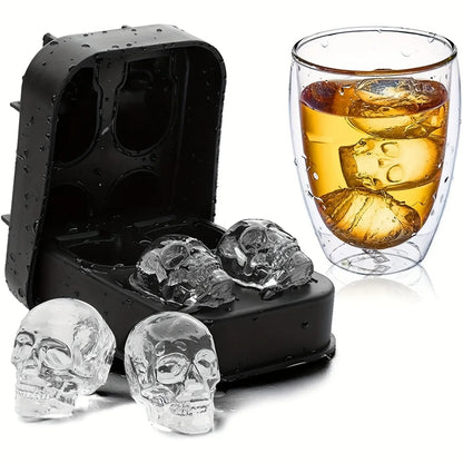 Skull Ice Ball Mold – 3D Silicone Ice Cube Tray, BPA-Free for Freezer & Cocktails