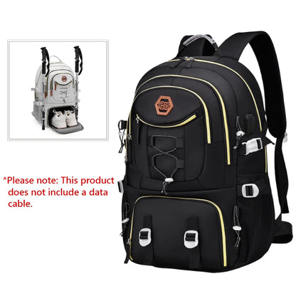 Outdoor Travel Backpack – Large Capacity Sports & Camping Knapsack for Men & Women, Laptop Bag with Shoes Pocket