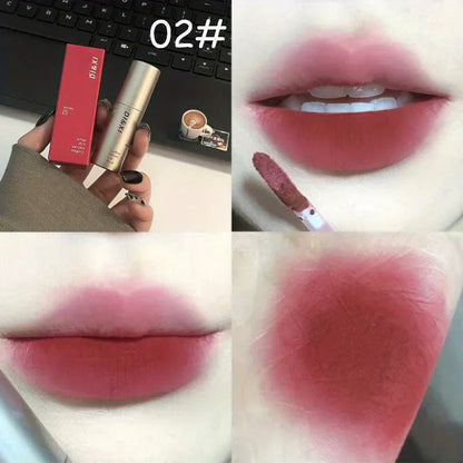 Long-Lasting Waterproof Matte Velvet Lip Gloss – Smooth Nude Brown Lip Tint for Festival Gifts