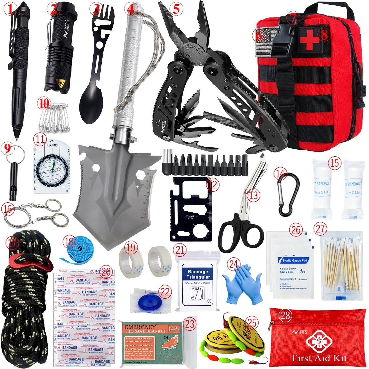 Car Survival First Aid Kit - MOLLE Outdoor Emergency Trauma Pack for Camping Hiking IFAK EDC Safety Essentials