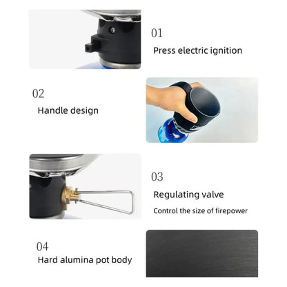 1500W BRS-61 Outdoor Heat Collecting Pot Burner — Ultralight Portable Hiking & Backpacking Stove System