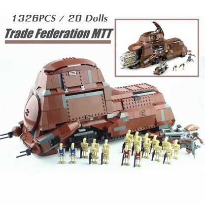 MOC Cosmic Warship & Armored Vehicle Building Blocks — Boys Holiday Gift Model Toy