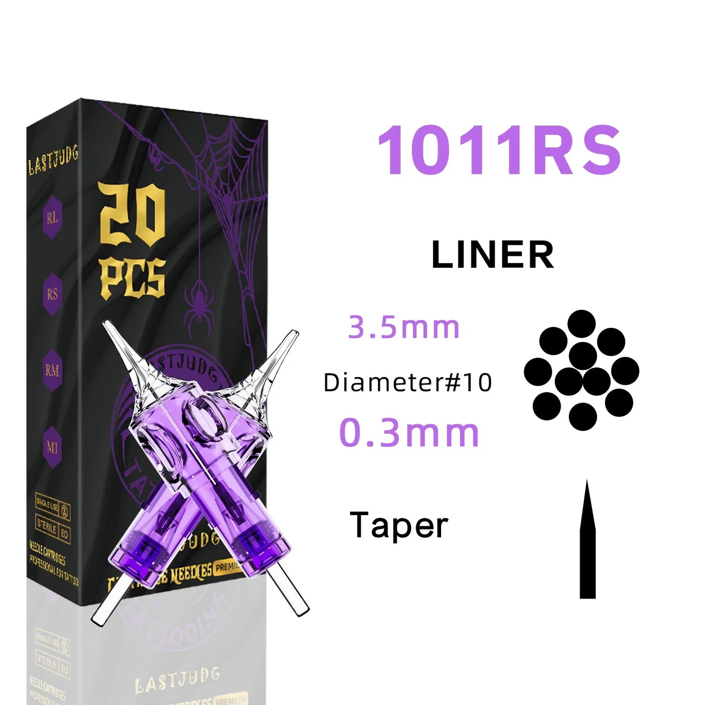 LASTJUDG 20PCS Disposable Tattoo Cartridge Needles – RL RS M1 RM for Permanent Makeup & Tattoo Pen