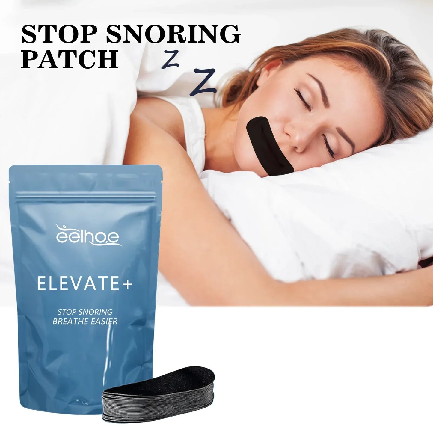 EELHOE Anti-Snoring Patch – Sleep Improvement Sticker for Better Breathing, Portable Mouth Orthosis Tape to Stop Snoring