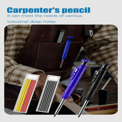 Carpenter Pencil Set for Woodworking - 5 Colors Mechanical Pencils with Refill for Carpentry Marking & Construction Jobs