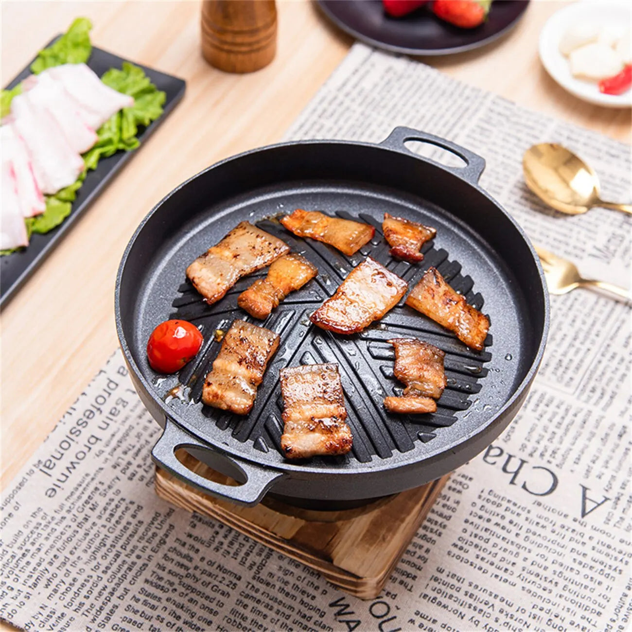 Mini BBQ Alcohol Stove Barbecue Grill | Japanese One-Person Cooking Oven | Detachable Outdoor BBQ Plate for Roasting Meat