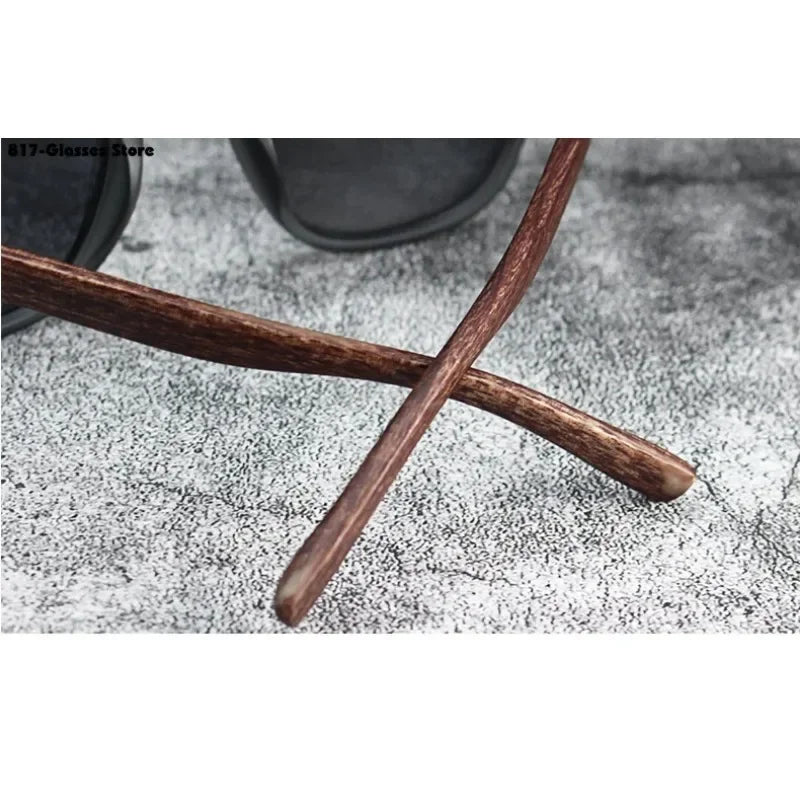 Retro Wood Grain Polarized Sunglasses for Men & Women – UV Protection Eyewear for Cycling, Outdoor & Street Photography