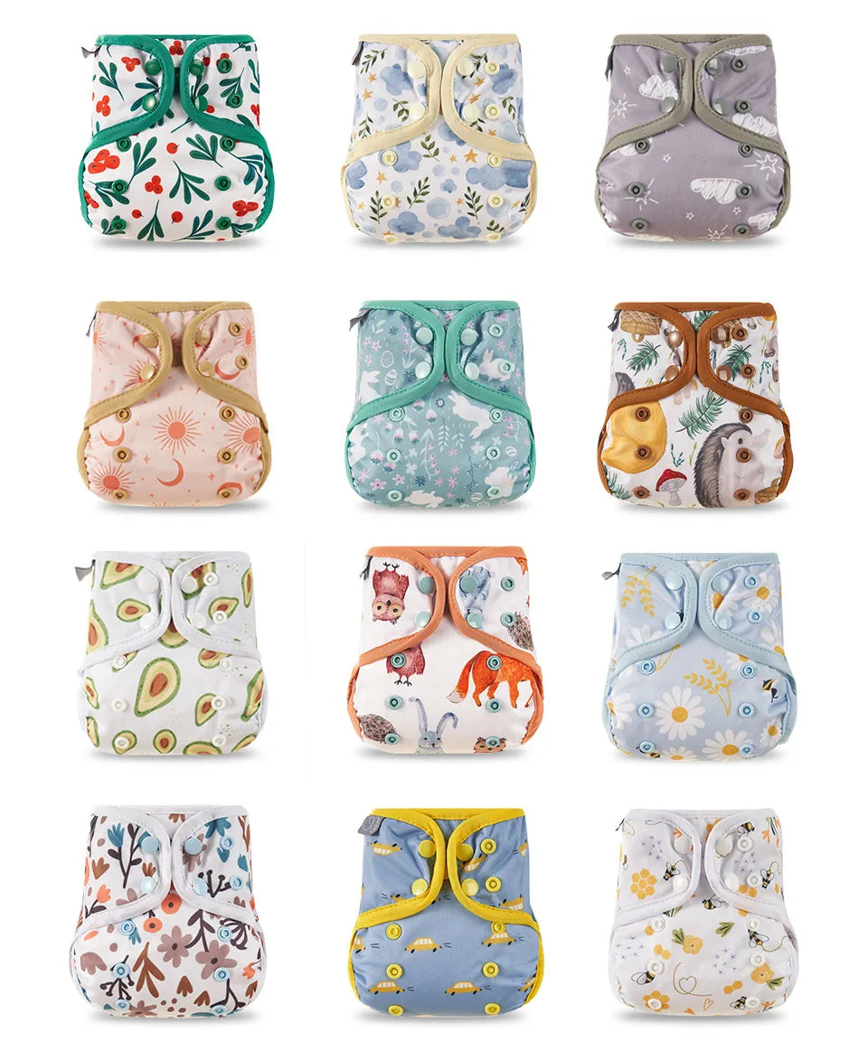 Kangobaby #My Soft Life# Reusable Baby Cloth Diaper Cover – Washable Newborn Nappies 0-3 Months