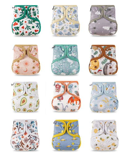 Kangobaby #My Soft Life# Reusable Baby Cloth Diaper Cover – Washable Newborn Nappies 0-3 Months