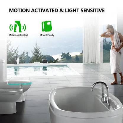 8-Color Motion Sensor Toilet Light: LED Night Lights for Bathroom - Unique Washroom Night Lamp
