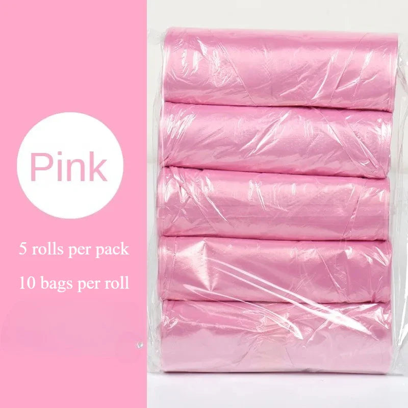 5 Rolls Household Disposable Trash Bags – Small Kitchen Garbage Pouch Bags for Cleaning, Storage & Waste Disposal