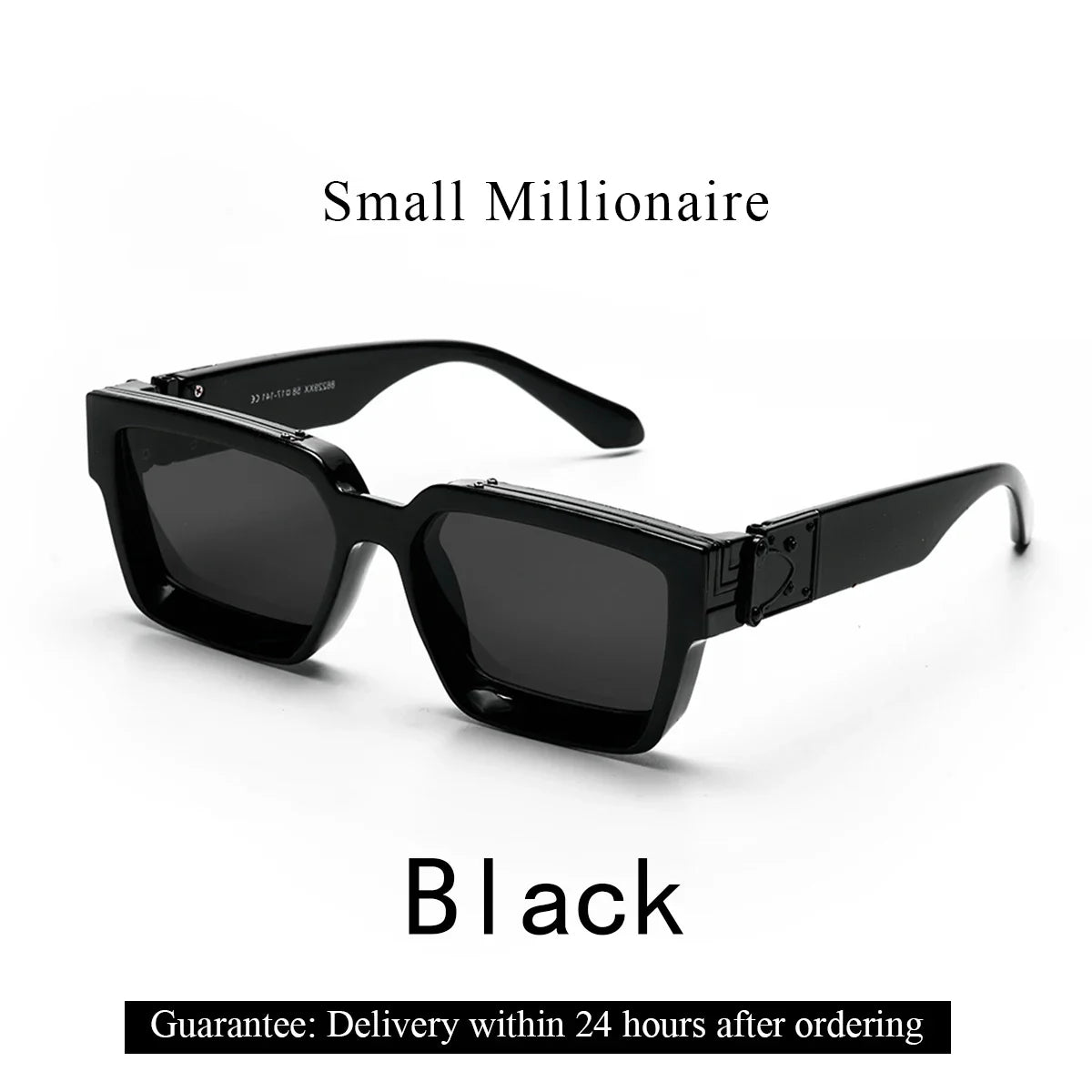 Ruiao Retro Black Millionaire Sunglasses – Luxury Square Designer Shades for Men & Women (2024)