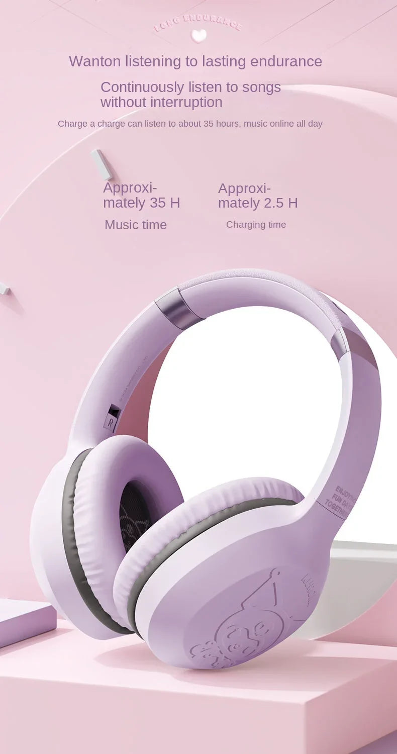 Hello Kitty & Kuromi S05 Wireless Bluetooth Headset — Kawaii Cartoon Character Headphones for Students, New Style