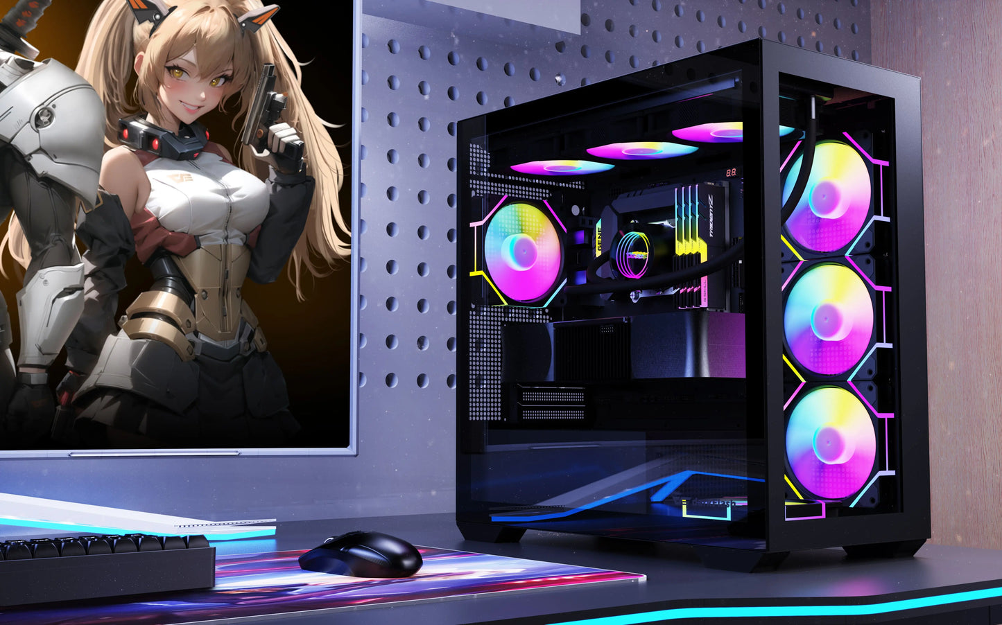 Aigo AM12 RGB PC Fan Kit — 120mm ARGB Water Cooler & Case Cooling Fans with 6-Pin Controller