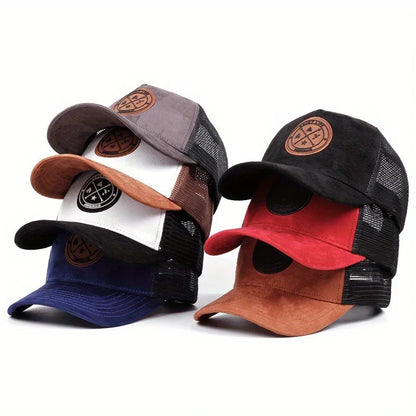 Summer Mesh Baseball Cap – Unisex Snapback Hat with Letter Icon, Breathable Casual Trucker Dad Hat for Men & Women