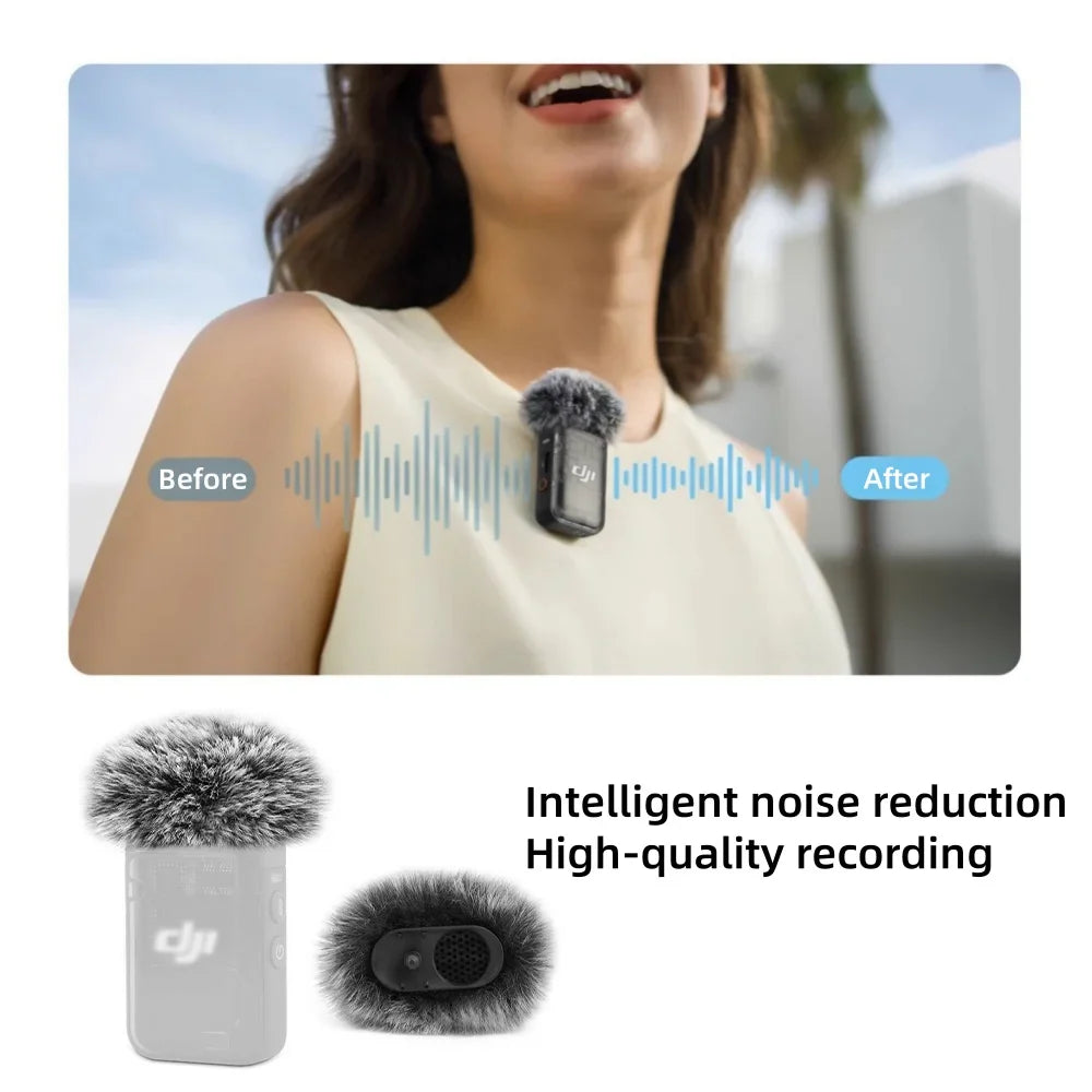Furry Windscreen for DJI MIC 2 – Lavalier Microphone Wind Muff for Noise Reduction