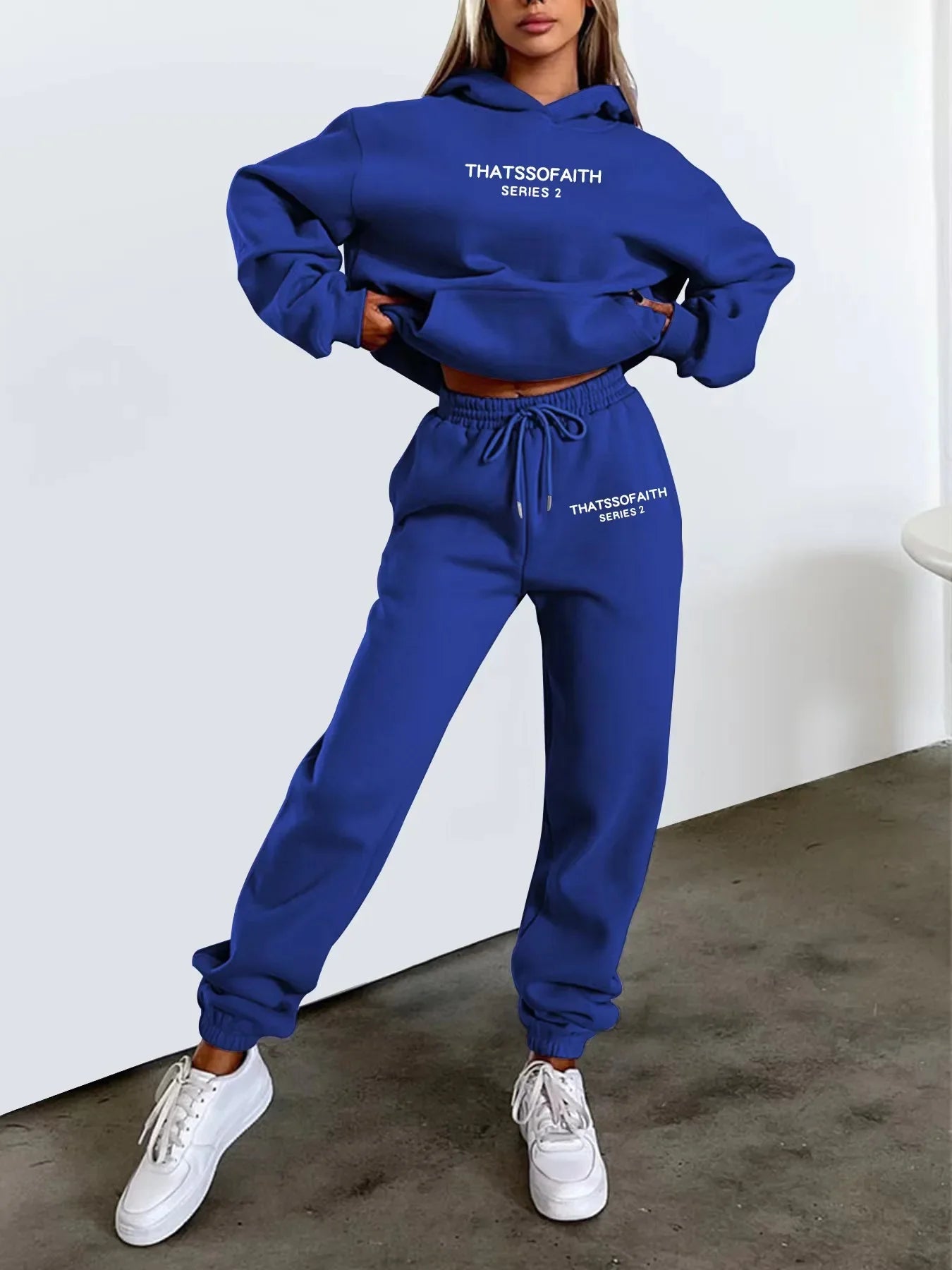 2025 Autumn & Winter Women's Two-Piece Set — Hooded Sweatshirt and Pants, Printed Outdoor Pullover Sportswear