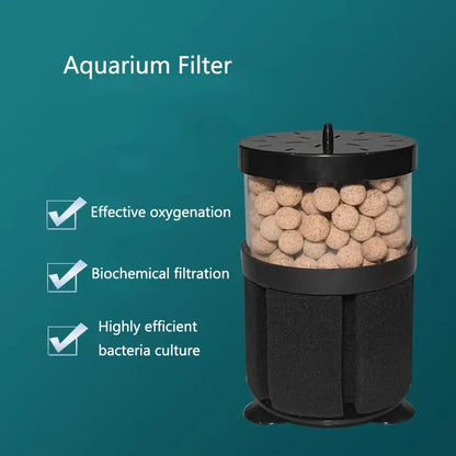 Black Aquarium Sponge Filter – Biochemical Bio Filter for Fish Tank Air Pump Skimmer, Aquarium Filtration System Filtro Aquario