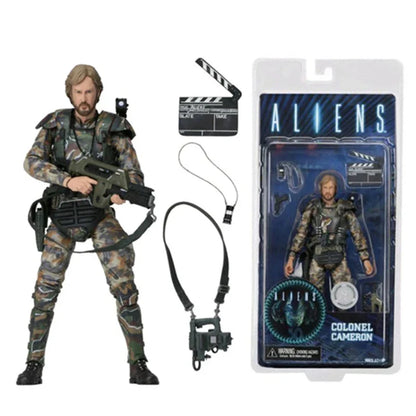 NECA Alien vs Predator Action Figure — 18cm Colonel Cameron Marine Collectible Toy Gift