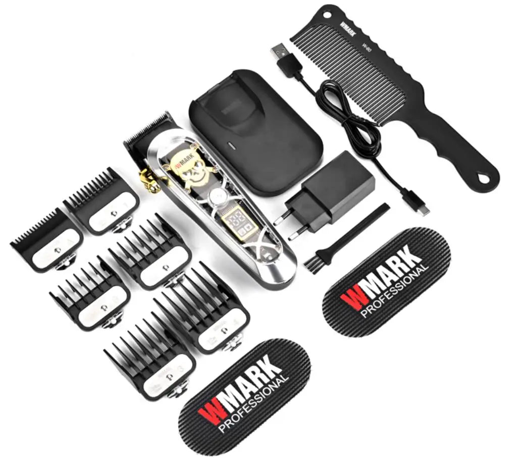 WMARK NG-130 Wireless Charging Hair Clipper – High Speed Professional Type-C Rechargeable Cutter with Charging Stand