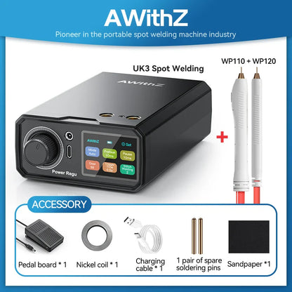 Awithz UK3 Portable Battery Spot Welder – DIY Mini 18650 Welding Machine, 10,000mAh, Welds Up to 0.4mm