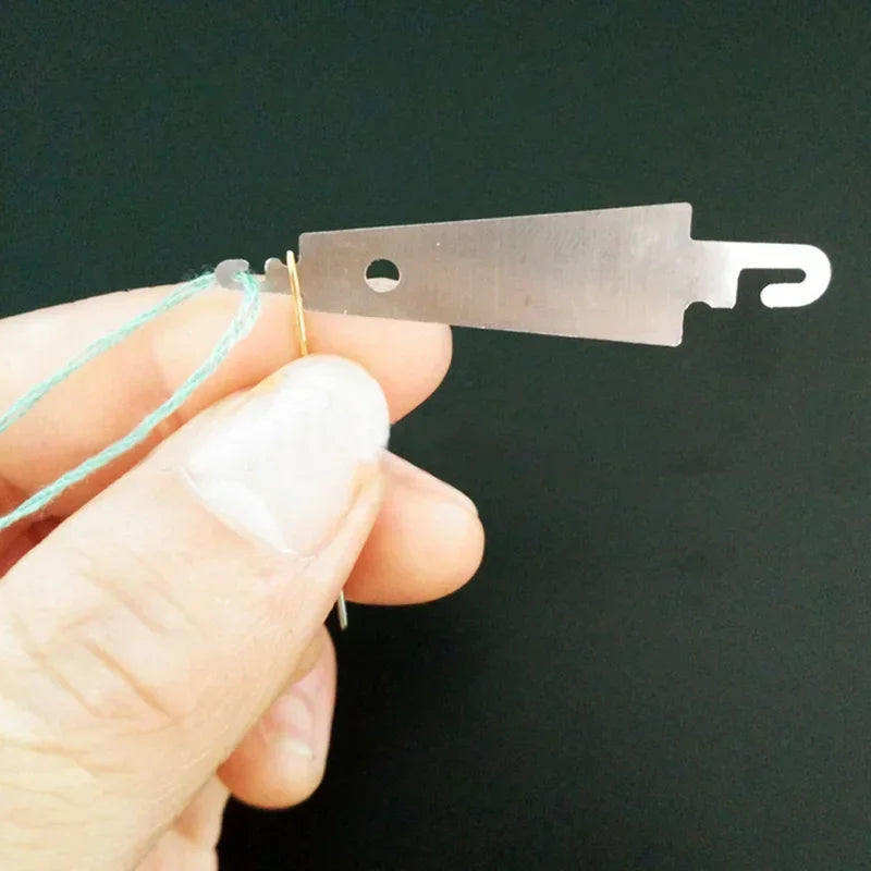 Stainless Steel Needle Threader Inserter Tool – Embroidery & Cross Stitch Needle Threading Device for DIY Sewing & Needlework Accessories
