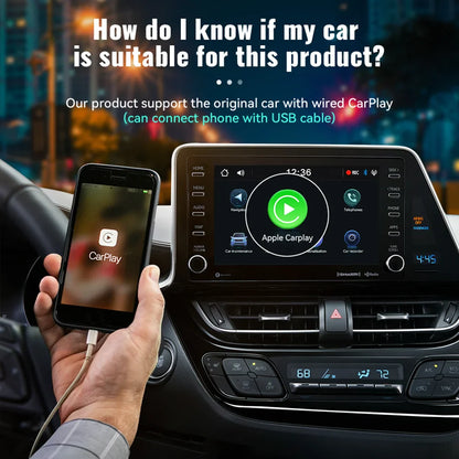 Acodo 2025 Android 14 CarPlay AI Box – 3-in-1 Wireless Android Auto USB Adapter & Universal TV Box for YouTube & Netflix Plug and Play